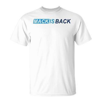 Mack Is Back Slanted Text Football T T-Shirt - Monsterry DE