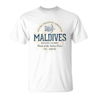 Maldives Retro Style Vintage Maldives White S T-Shirt - Seseable