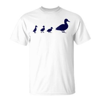 Mama Duck 3 Ducklings Animal Family B T-Shirt - Monsterry