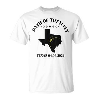 Map Of Texas Path Of Totality 04082024 Total Solar Eclipse T-Shirt - Seseable