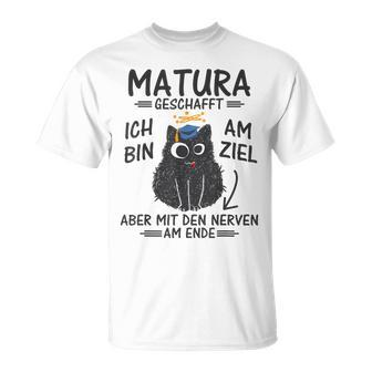 Matura Abschluss Katze Matura Abschied Matura Geschafft T-Shirt - Seseable