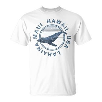 Maui Hawaii Lahaina Vintage Whale Retro T-Shirt - Monsterry