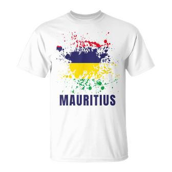 Mauritius Retro Vintage Watercolors Sport Mauritian Flag T-Shirt - Monsterry