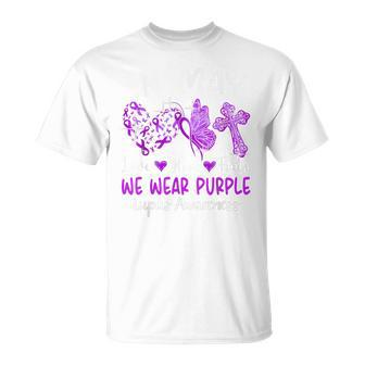 In May We Wear Purple Lupus Awareness Month Ribbon T-Shirt - Monsterry UK