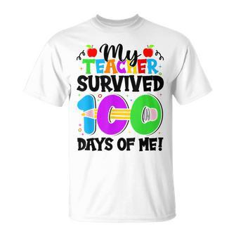 Meine Schüler Haben 100 Tage Meines 100 Schultages Überlebt T-Shirt - Seseable