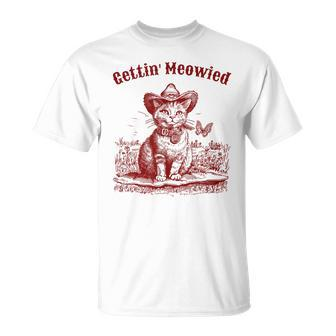 Meowdy Bachelorette Party Cowgirl Cowboy Cat Bridal Squad T-Shirt | Mazezy CA