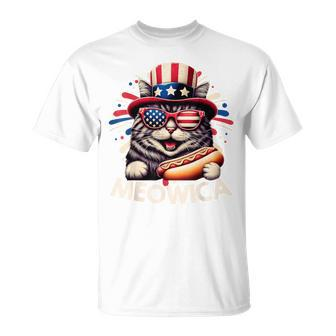 Meowica 4Th Of July Patriotic Cat American Flag 4Th Of July T-Shirt - Monsterry DE