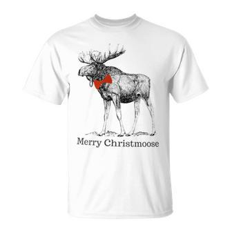 Merry Christmoose Christmas Moose T T-Shirt - Monsterry