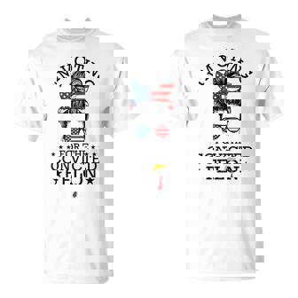 Messy Bun I'm Voting For The Convicted Felon For Women T-Shirt | Mazezy