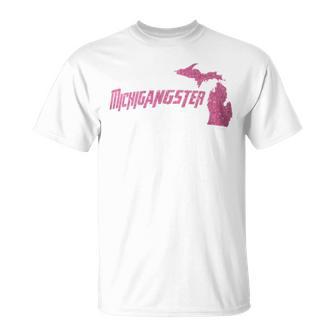 Michigangster Detroit Michigan Midwest Mitten T-Shirt - Monsterry DE