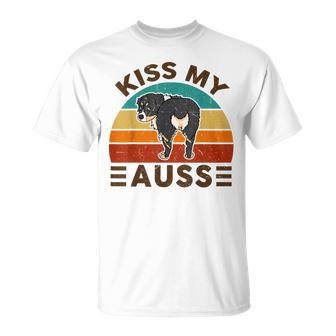 Mini Australian Shepherd Kiss My Auss Funnny Dog Mom Dad T-Shirt - Monsterry