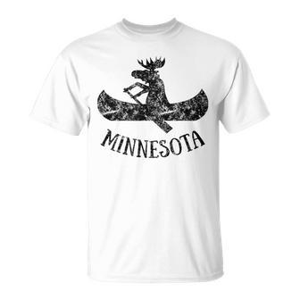 Minnesota Moose Moose Canoe T-Shirt - Monsterry