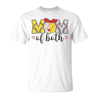 Mom Of Both Baseball Softball Mother's Day T-Shirt - Monsterry DE