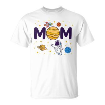 Mom Outer Planets Birthday Party Astronaut Space Spaceman T-Shirt - Seseable