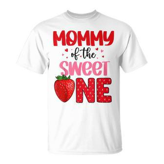 Mommy Of The Sweet One Strawberry Birthday Family Party T-Shirt - Thegiftio UK
