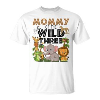 Mommy Of The Wild Three Birthday 3Rd Safari Jungle Family T-Shirt - Monsterry UK