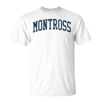 Montross Va Vintage Athletic Sports Jsn2 Navy Print T-Shirt - Monsterry DE