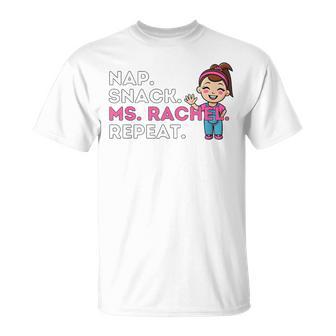 MsRachel Preschool Toddler Nap Snack Ms Rachel Repeat T-Shirt - Monsterry CA