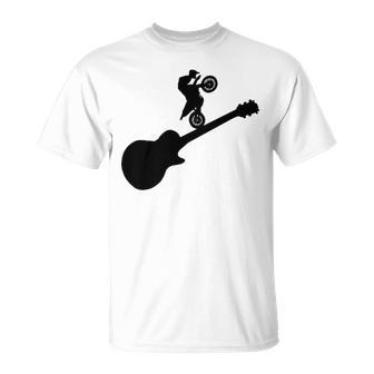 Musicians With Electric Guitar And Motocross Graphic T-Shirt - Monsterry DE