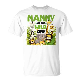 Nanny Of The Wild One Birthday 1St Safari Jungle Family T-Shirt - Seseable