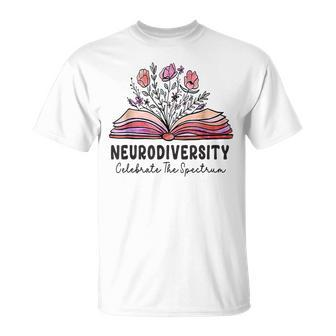 Neurodiversity Celebrate The Spectrum Brain Autism Awareness T-Shirt - Seseable