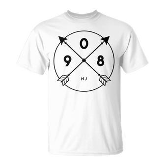 New Jersey Area Code 908 State Pride Souvenir T-Shirt - Monsterry