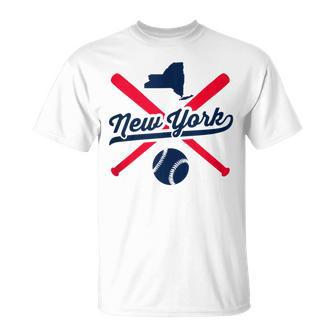 New York Baseball Vintage State Pride Love City Red T-Shirt - Monsterry AU