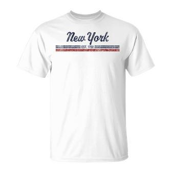 New York Vintage American Flag Retro T-Shirt - Monsterry UK