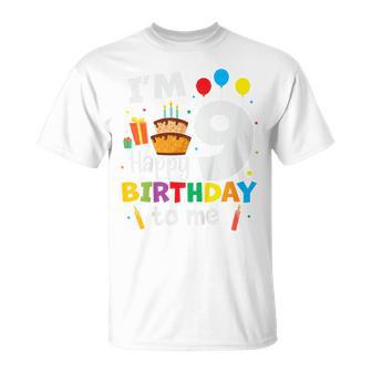 Niños 9º Cumpleaños Nueve 9 Años Feliz Cumpleaños Niña Y Niño De 9 Años Camiseta unisex - Regaloses