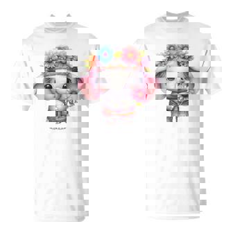 Niños Elefante Bebé Hippie Niña De Las Flores Lindo Elefante Camiseta unisex - Regaloses