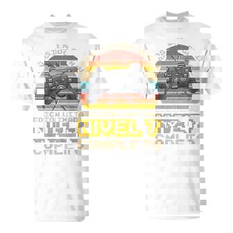 Niños Regalo De Cumpleaños 7 Años Gamer Nivel 7 Completo Camiseta unisex - Regaloses