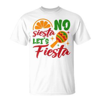 No Siesta Let's Celebrate Mexican Maracas Sombrero T-Shirt - Geschenkecke