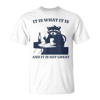 It Is What It Is And It Is Not Great Raccoon Meme T-Shirt - Monsterry DE