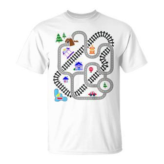 Novelty For Fathers Day Car & Train Playmat Rug T-Shirt - Monsterry DE