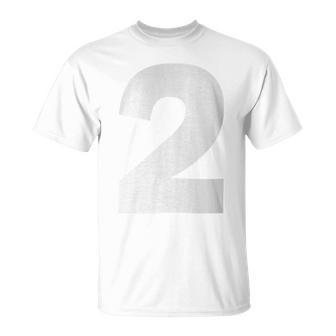 Number 2 Big Bold White Numeral Group T-Shirt - Monsterry