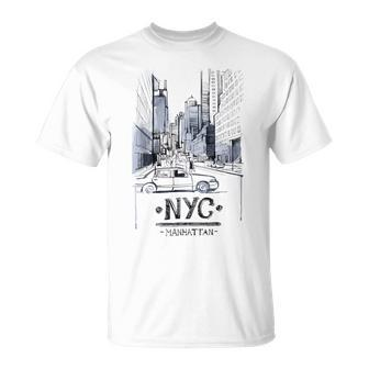 Ny New York City Nyc Manhattan Skylines Buildings T-Shirt - Monsterry DE