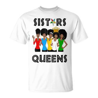 Oes Fatal Sistars Queens Ladies Eastern Star Mother's Day T-Shirt - Seseable