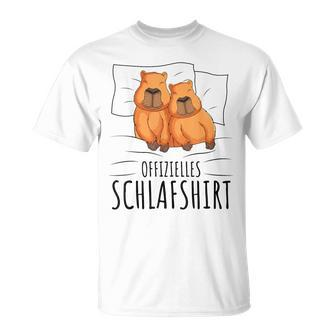 Official Capybara Pyjamas T-Shirt - Seseable