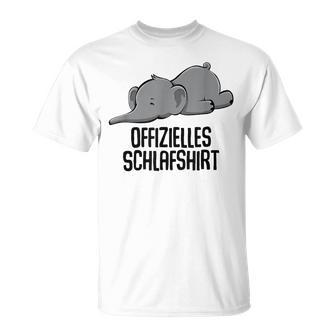 Offizielles Schlaf Elefant Elefanten White T-Shirt - Seseable