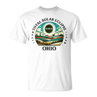 Ohio Eclipse 40824 Retro America Total Solar Eclipse 2024 T-Shirt | Mazezy