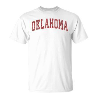 Oklahoma Ok Vintage Athletic Sports Red Style T-Shirt - Seseable