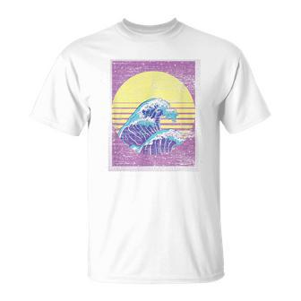 Ola Surf Surfero Océanoerano Synthwave Retroaporwave Camiseta unisex - Regaloses
