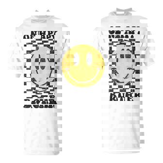 One Happy Dude Brother Happy Face 1St Birthday Party Family T-Shirt | Mazezy