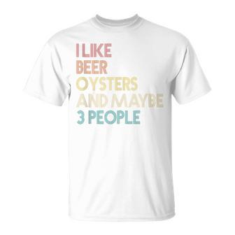 Oysters And Beer Lovers Introvert Quote Vintage Retro T-Shirt - Monsterry CA