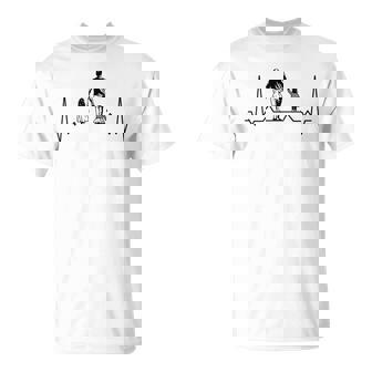 Padre 2 Hijas Latido Del Corazón Papá Regalo Del Día Del Padre Padre Padre Camiseta unisex - Regaloses