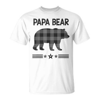 Papa-Bär In Schwarz-Weiß Kariertem Bär T-Shirt - Geschenkecke