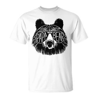 Papa Bear Face Sunglasses Papa Bear Lover Father's Day T-Shirt - Monsterry