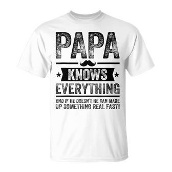 Papa Knows Everything Vintage Grandpa Father's Day T-Shirt - Thegiftio UK