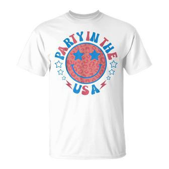 Party In The Usa 4Th Of July Preppy Smile T-Shirt - Thegiftio UK