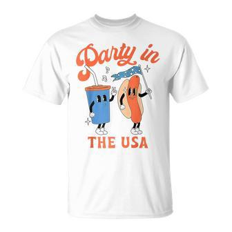 Party In The Usa Hot Dog Love Usa Fourth Of July T-Shirt - Monsterry